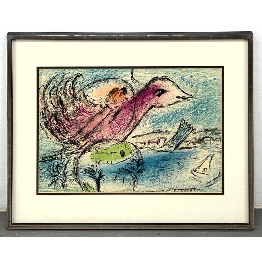 After Marc Chagall Print. Bird and Sailboat. (1 of 7)
