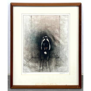 Paul Wunderlich Signed Numbered 28/40 Lithograph Print.: Paul Wunderlich Signed Numbered 28/40 Lithograph Print. Dimensions: Frame Height: 27 inches, Frame Width: 22.25 inches. - Image Size: Image Height: 19.5 inches, Image Width: 15 inches. --- - - We offe