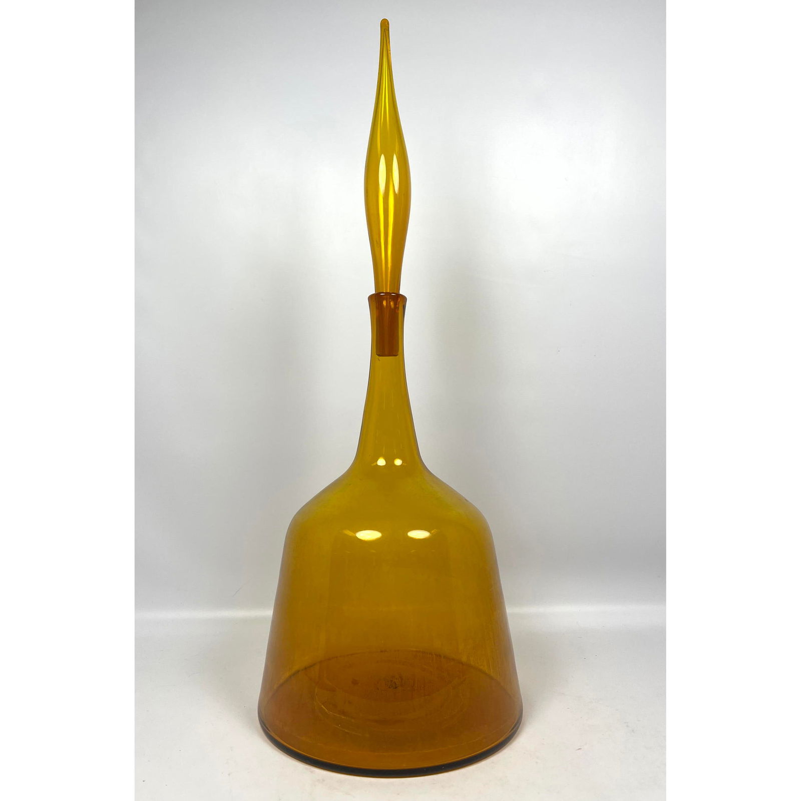 Large 1960s Blenko Glass Decanter Bottle by Wayne Husted for Blenko. Marked. (1 of 10)