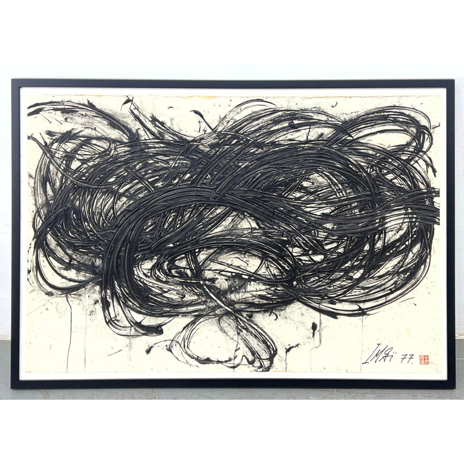 Toshimitsu Imai Oil on paper painting, signed and dated 1977 (1 of 6)