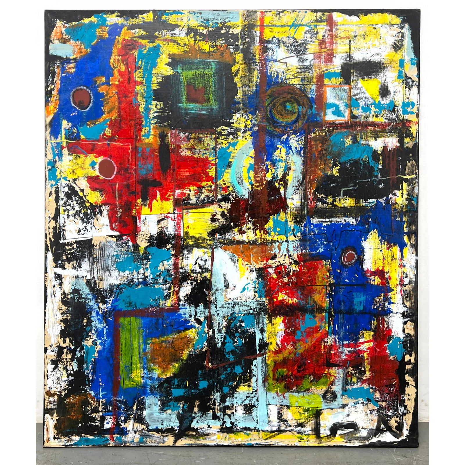 Very Large DENNIS SAKELSON Abstract Modernist Painting. Signed. (1 of 11)