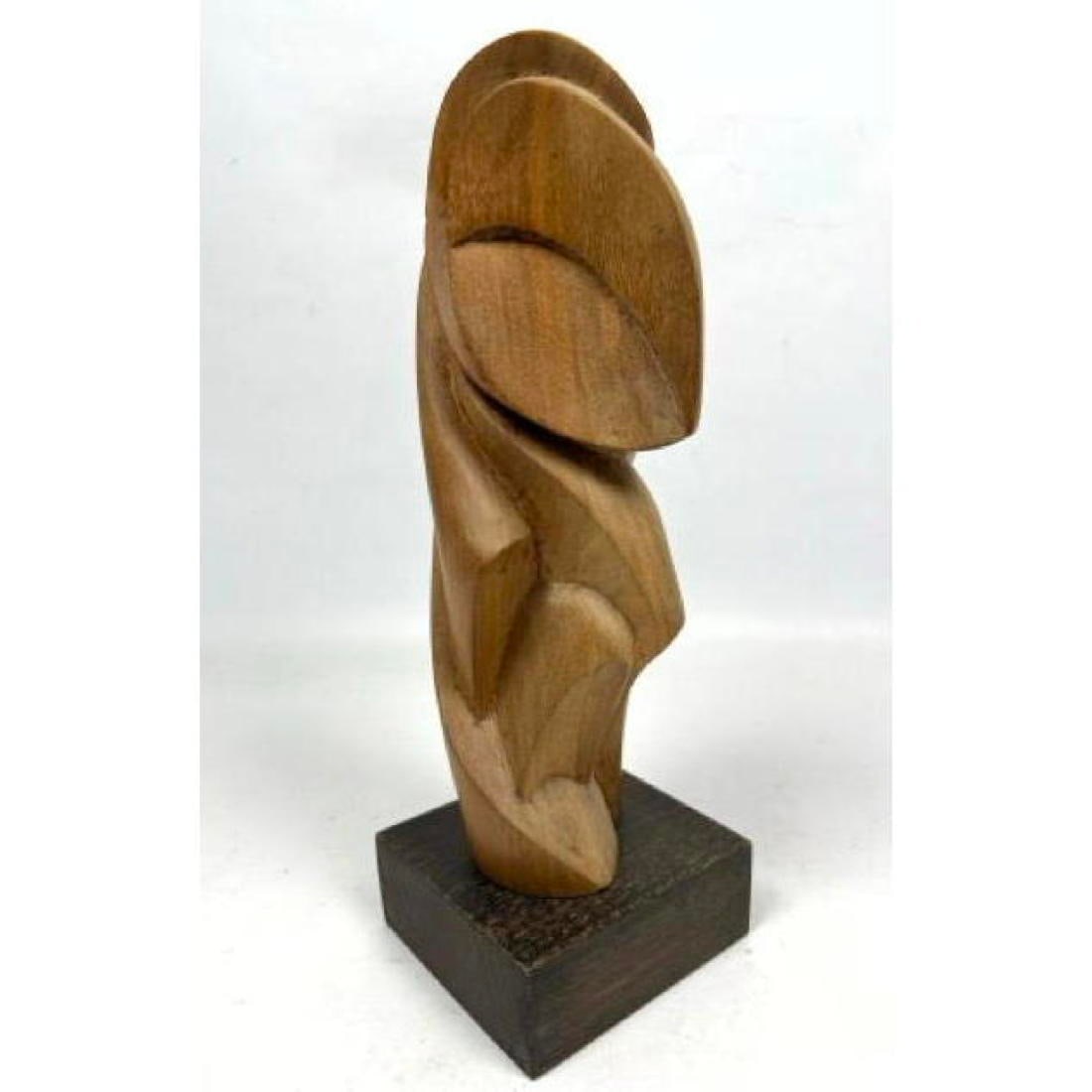 Artisan Geometric Abstract Carved Wood Totem Sculpture: Artisan Geometric Abstract Carved Wood Totem Sculpture Dimensions: Height: 12.5 inches, Width: 4 inches, Depth: 4 inches. --- US Packing and Shipping charge: In house shipping available. Will be calcu