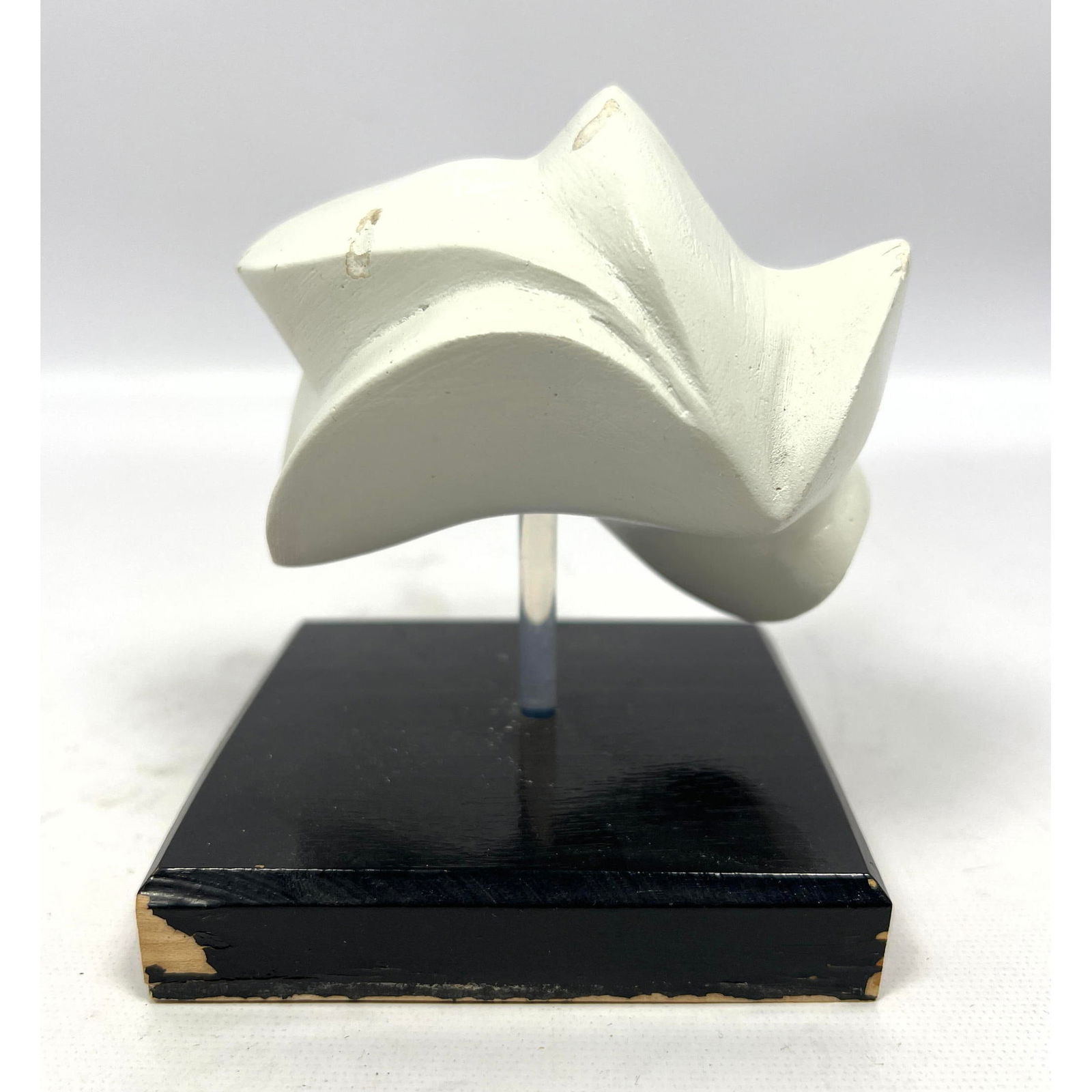 Tabletop abstract sculpture. Plaster painted white. (1 of 9)