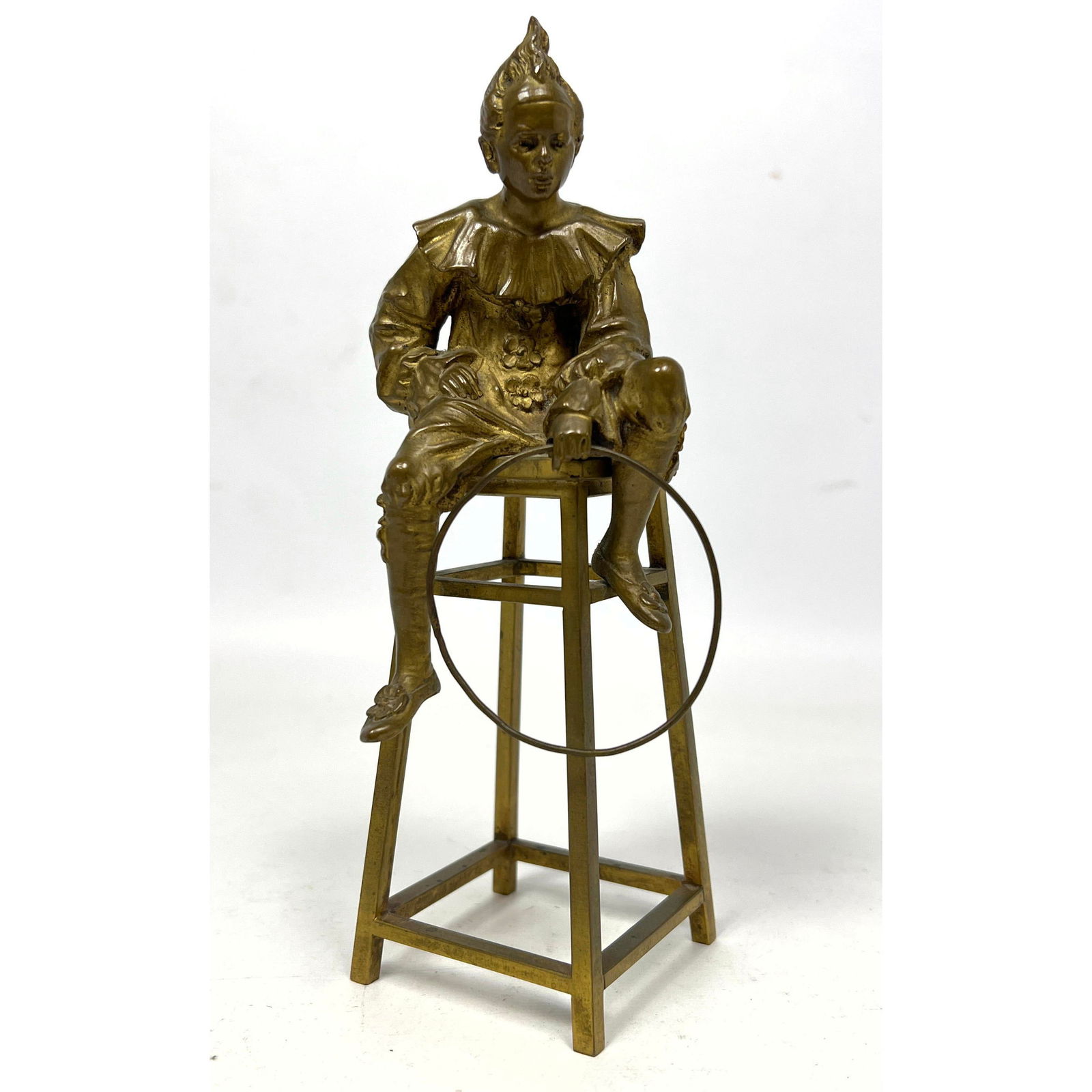French Bronze sculpture of Pierrot Harlequin Character. Circus performer. (1 of 11)