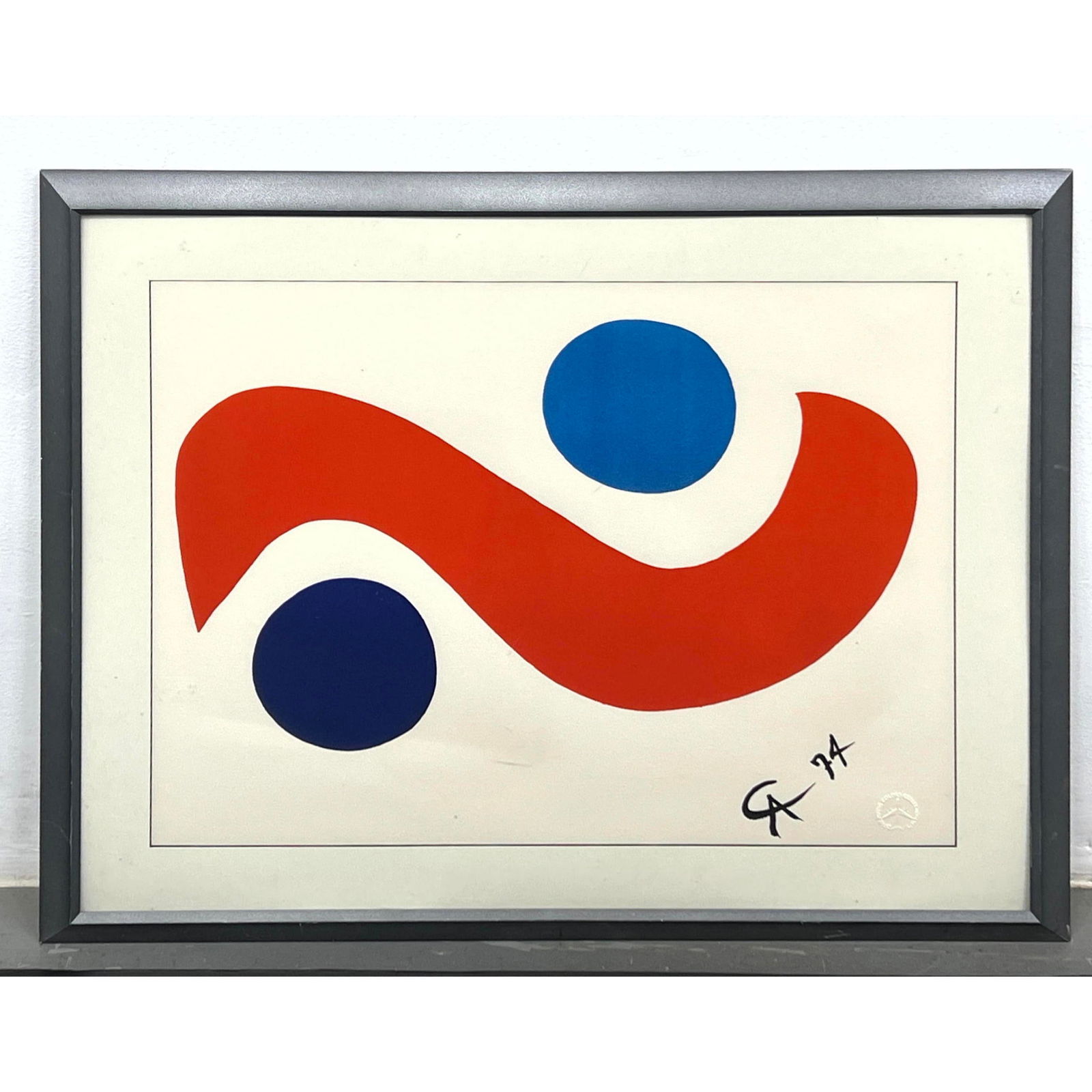 Alexander Calder "Skybird" lithograph. Signed in the plate.  The Flying Colors Collection 1975 Embos (1 of 9)