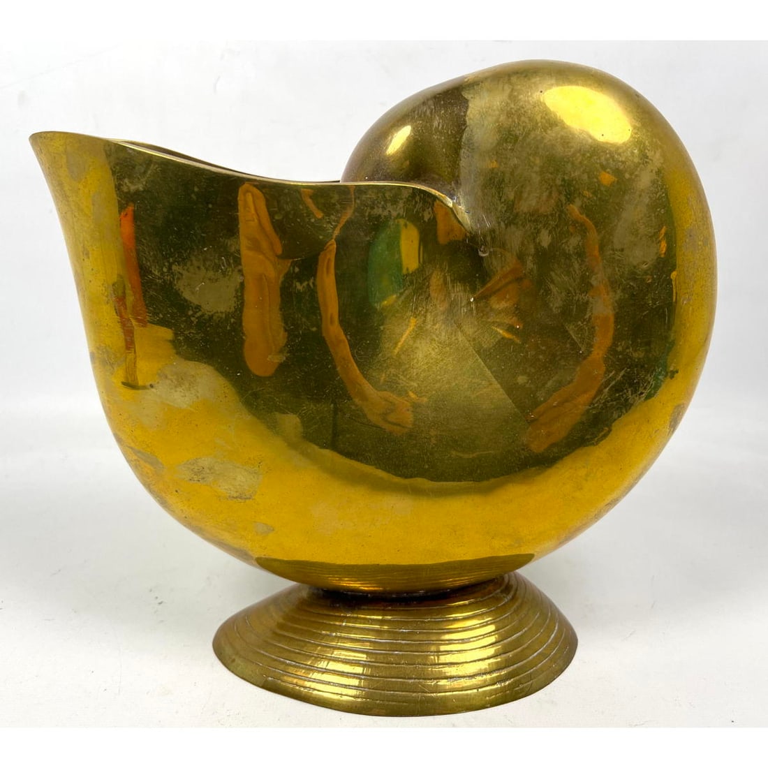 Large Brass Nautilus Shell Planter Vase.  India (1 of 11)