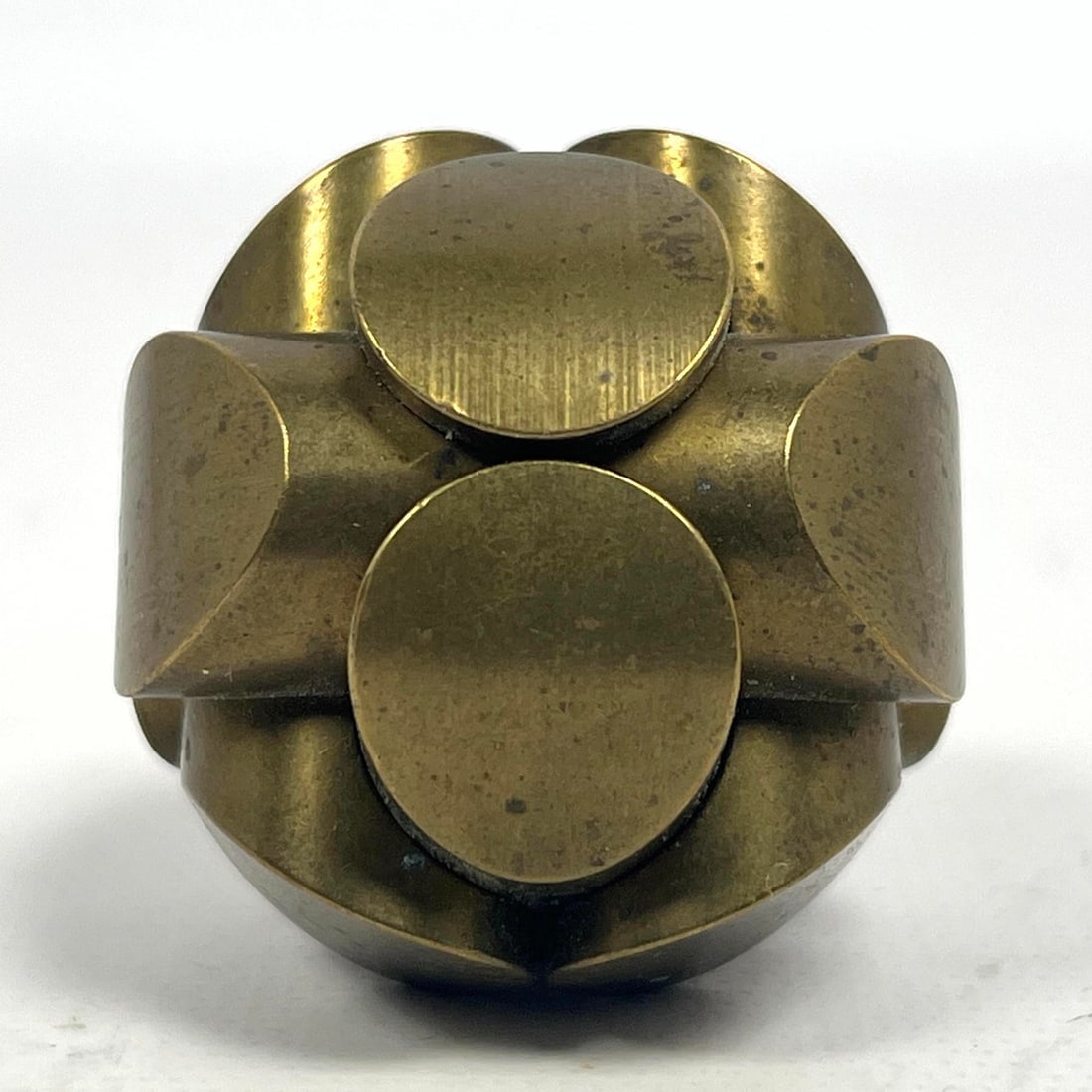Small Charles Perry sculpture Puzzle. Brass. Marked. (1 of 8)