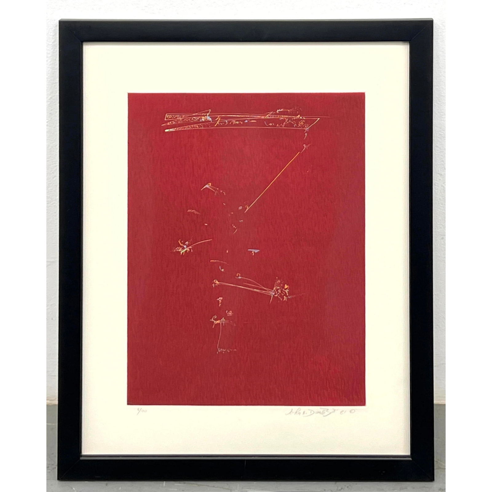 JOHN E DOWELL Jr Color Lithograph on Cream Wove Paper. Abstract Modernist Image. titled "Philadelphi (1 of 10)