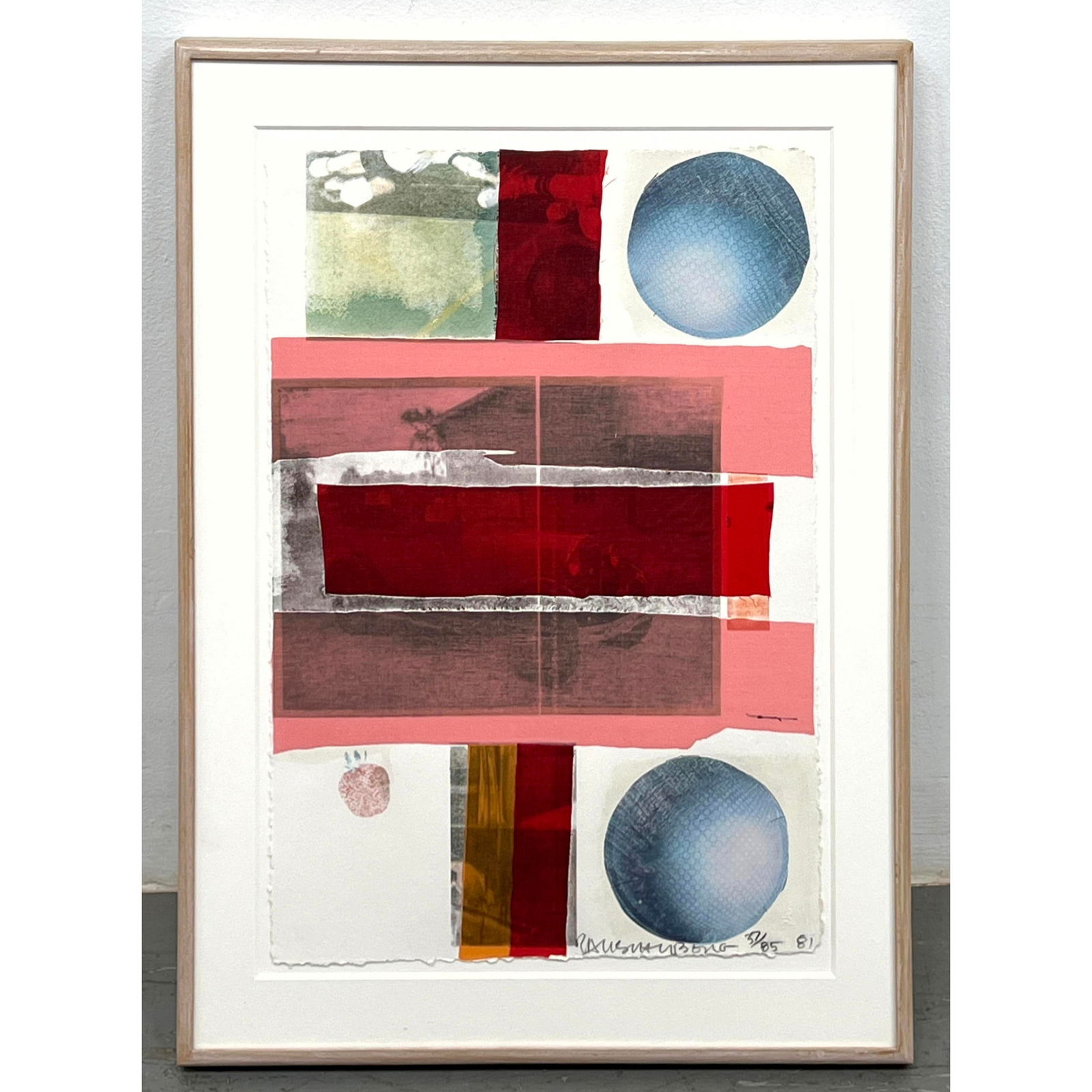 ROBERT RAUSHENBERG Signed and Numbered Screenprint in Colors on Rag Paper.  37/85 Dated 81.  Studio (1 of 7)