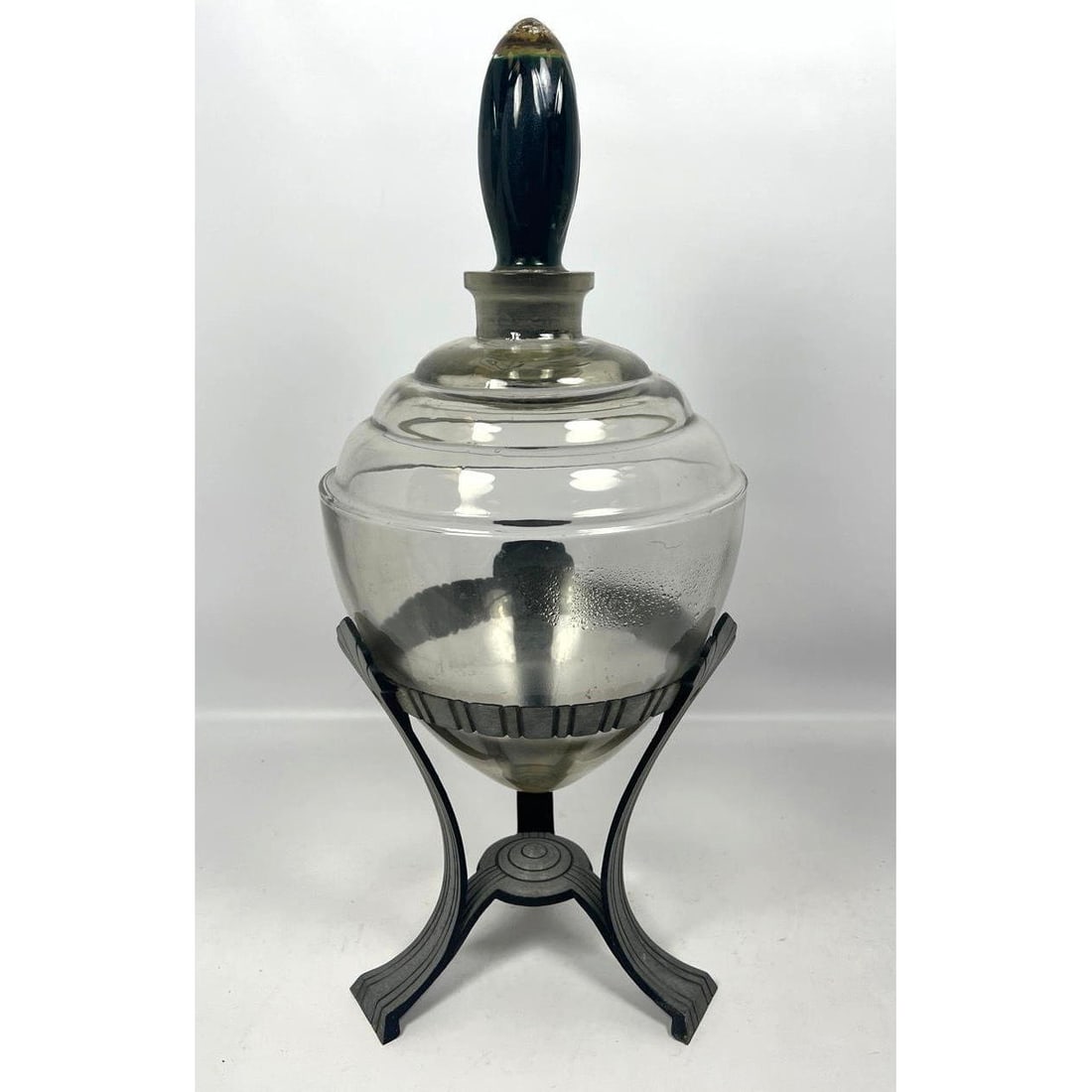 Vintage Apothecary Display Jar with Metal Base. (1 of 12)
