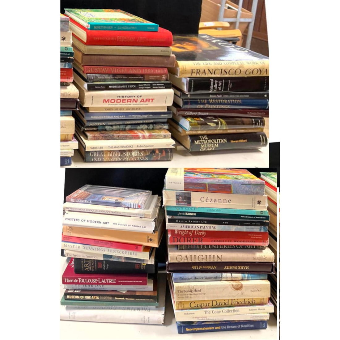 57+ Books on Artists and design. Modern Art, Cezanne, Gauguin, American Painting, Francisco Goya, Gi: 57+ Books on Artists and design. Modern Art, Cezanne, Gauguin, American Painting, Francisco Goya, Gilbert Stuart, Bonnard, Van Gogh, Monet, Durer, Poussin. (Yes, this is the same lot that was in Our F