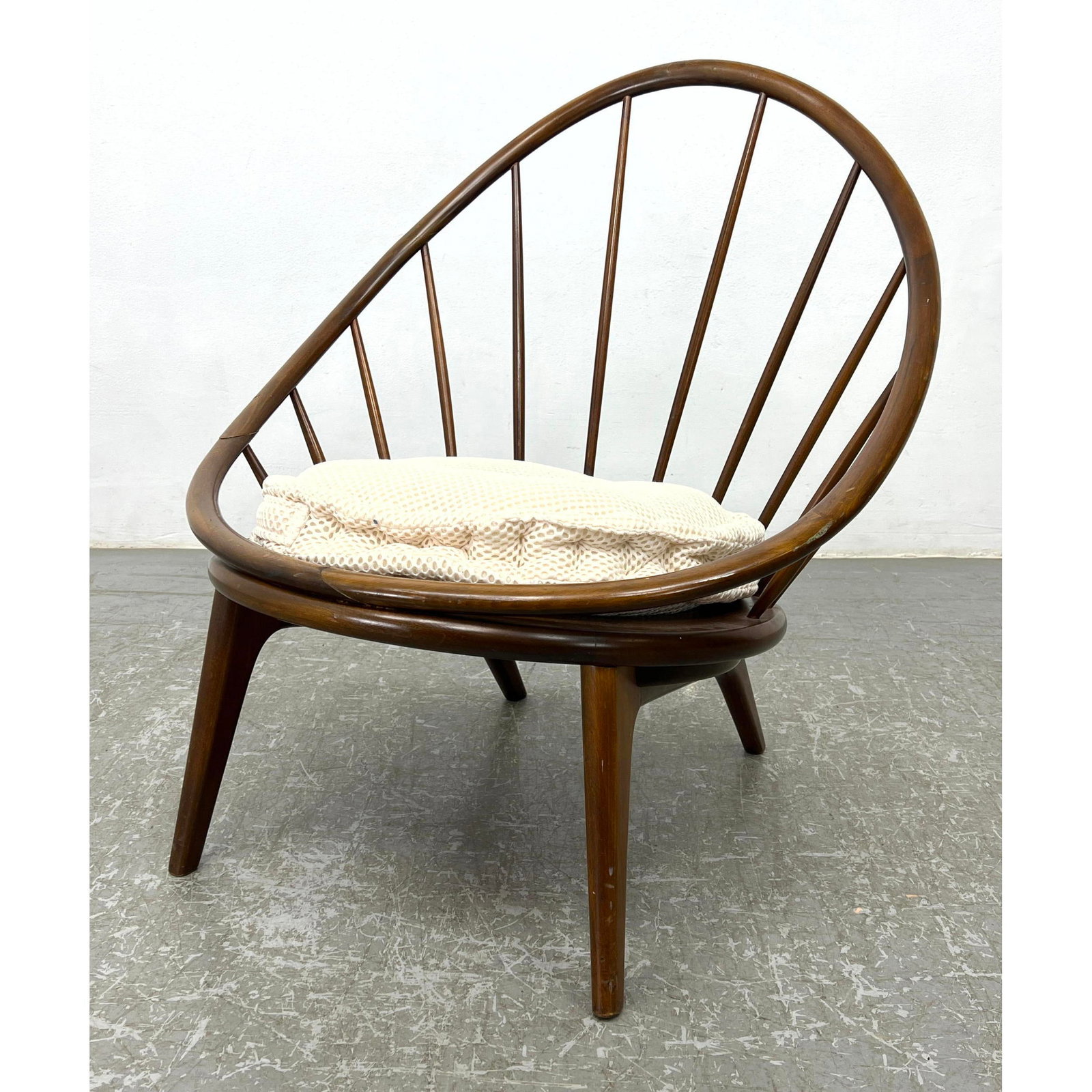 Danish Modern Hoop Lounge Chair. Kofod Style.: Danish Modern Hoop Lounge Chair. Kofod Style. Dimensions: Height: 31 inches, Width: 27 inches, Depth: 27 inches. - Seat Height: 16.5 inches --- - - We offer curbside delivery to NYC, Manhattan, Close 