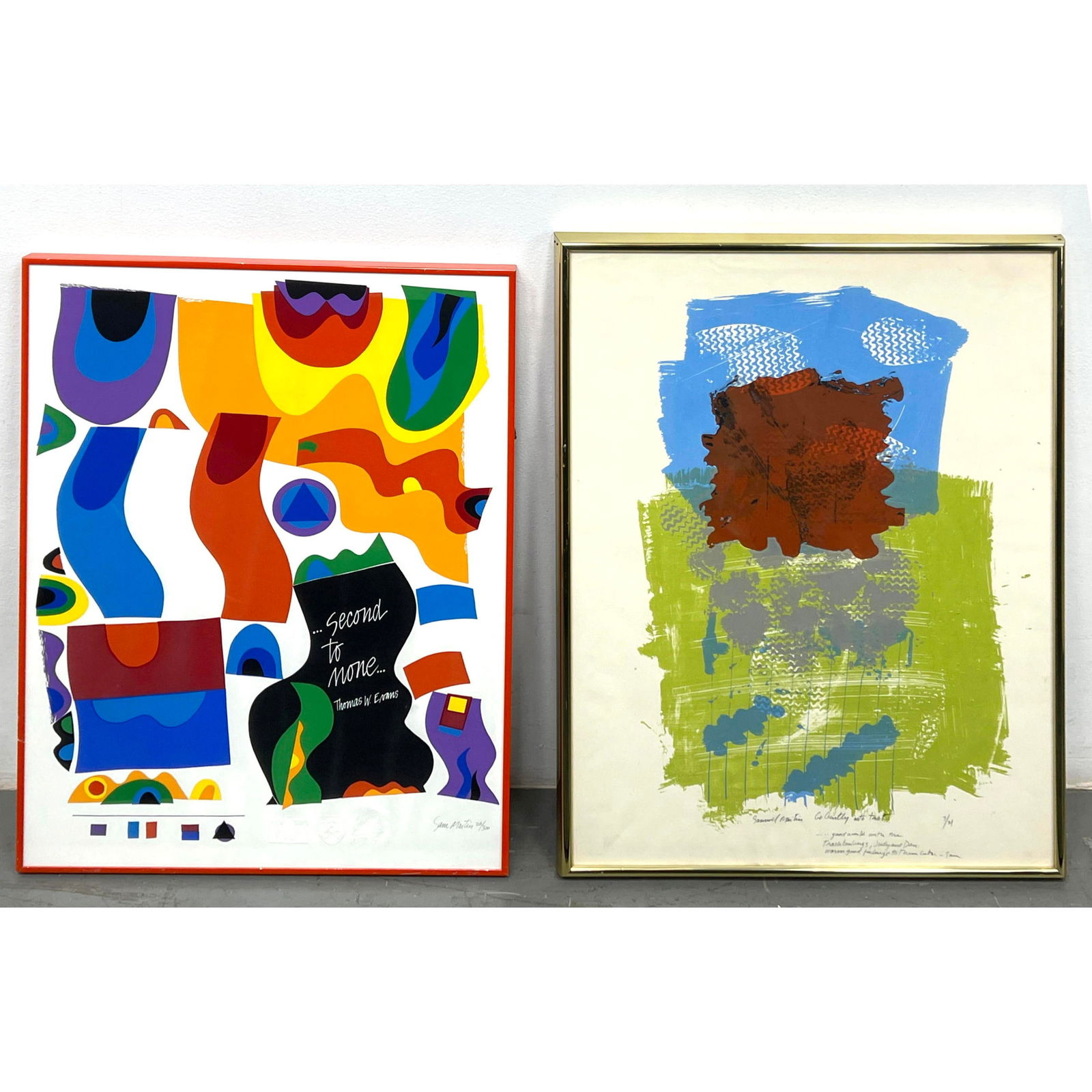 2pc Sam Maitin Prints. Both signed and Numbered. 1 Inscribed.  Go Gently into that good world. (1 of 10)