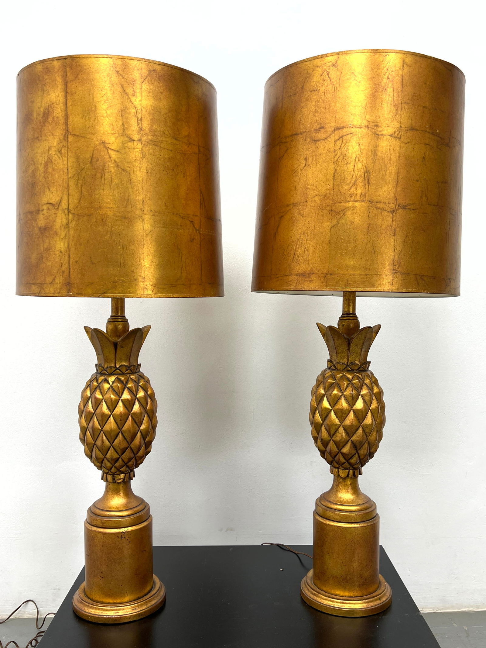 Pr Gilt Pineapple Form Table Lamps. Decorator Modernist (1 of 12)