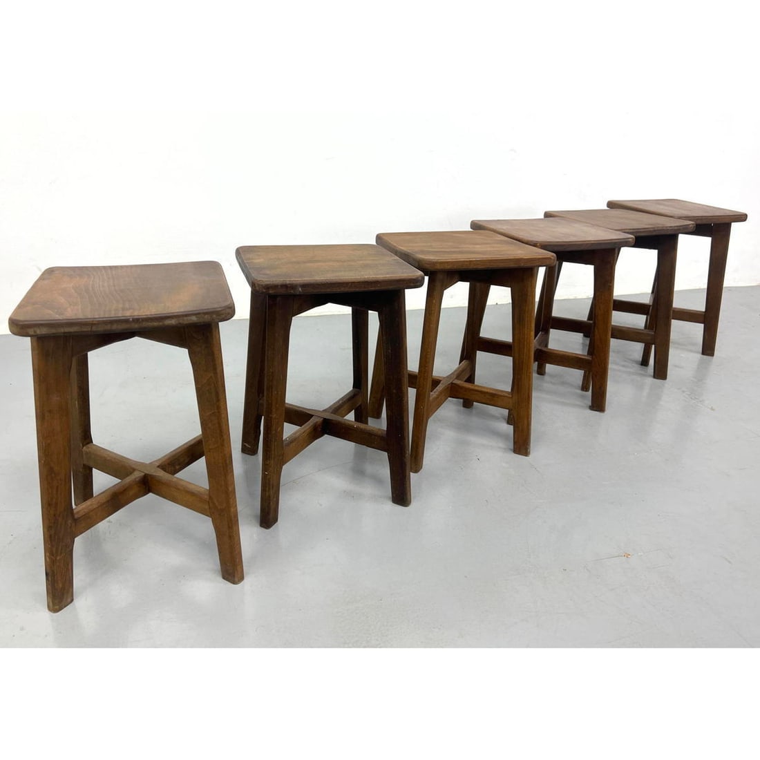 Matching Set 6pc French stools. Vintage. . (1 of 9)