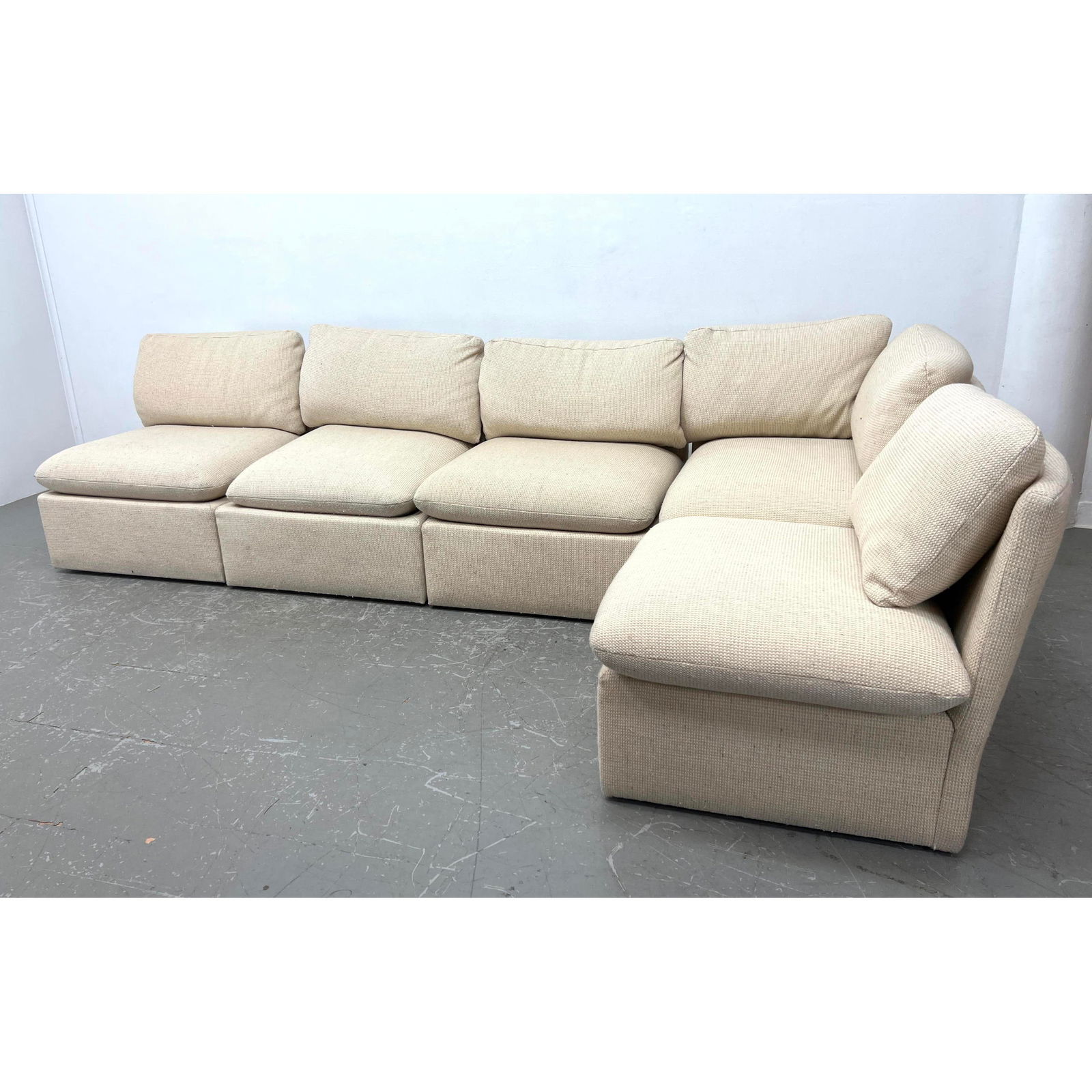 MILO BAUGHMAN for THAYER COGGIN Sectional Sofa. Modular Five Pieces with fabric bases. Fabric seat a (1 of 10)