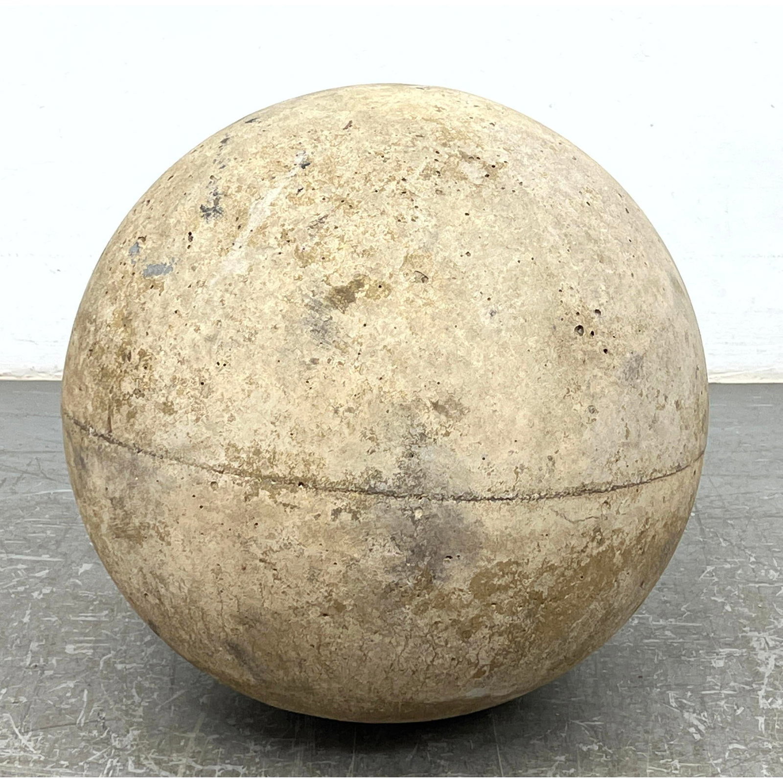 19" Solid Cast Stone Outdoor Garden Ball Sculptures. Has small flat spots on bottom to keep from rol (1 of 6)