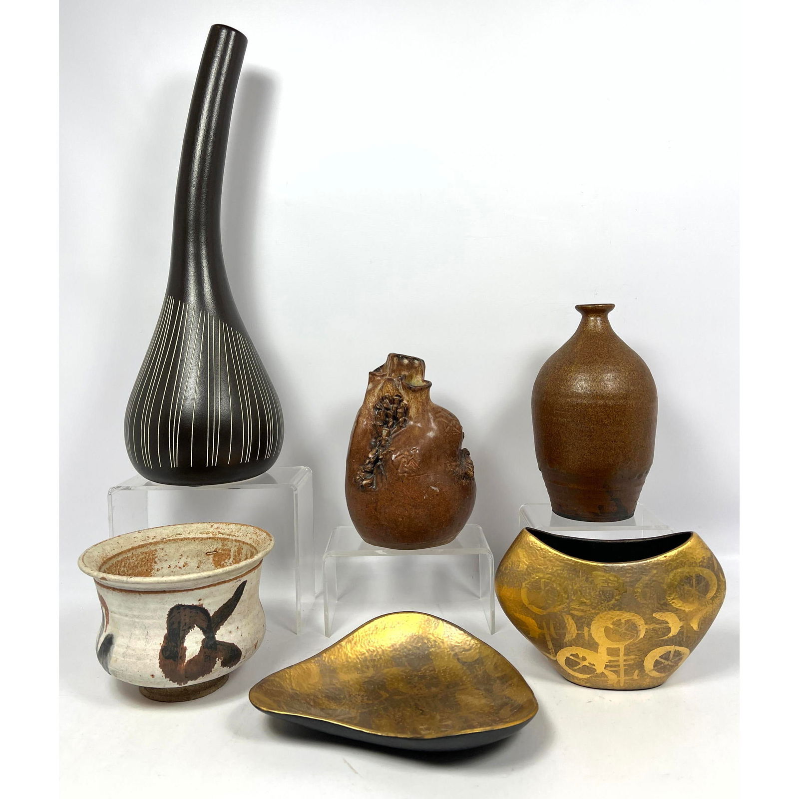 6pc Porcelain Pottery. Sascha Brastoff, Haeger, Studio Pottery. (1 of 20)