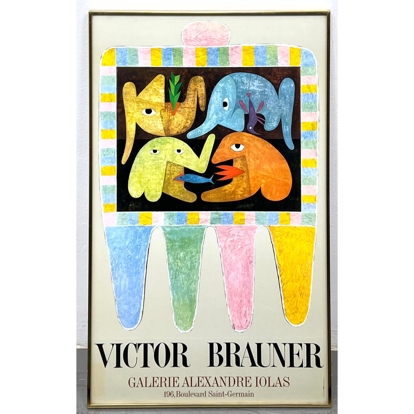 VICTOR BRAUNER. Poster. Galerie Alexandre Iolas. Saint-Germain: VICTOR BRAUNER. Poster. Galerie Alexandre Iolas. Saint-Germain Dimensions: Height: 32.75 inches, Width: 20 inches. --- - - We offer curbside delivery to NYC, Manhattan, Close Brooklyn, Hoboken about a