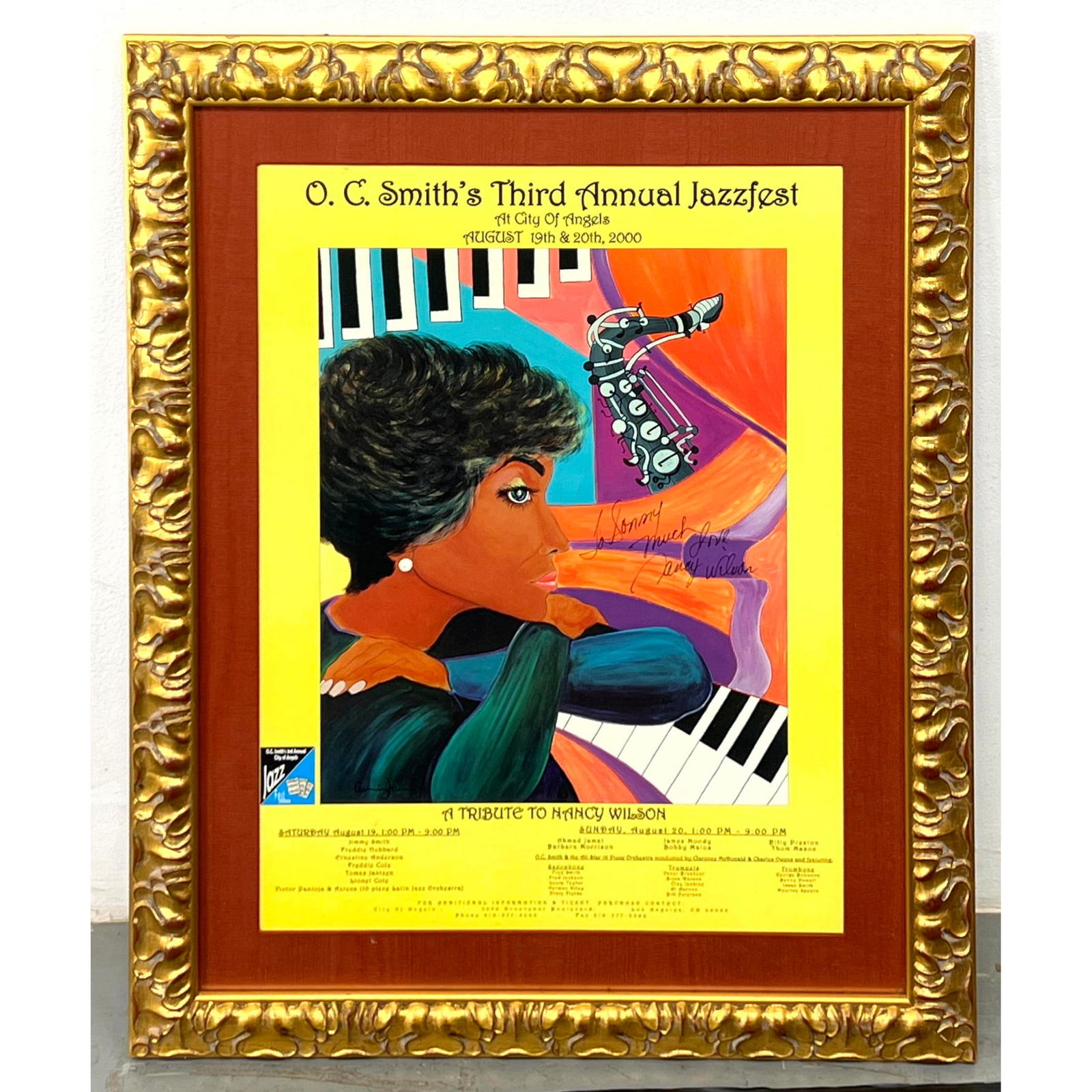 O.C. Smith Third annual Jazzfest Poster Signed by Nancy Wilson (1 of 8)