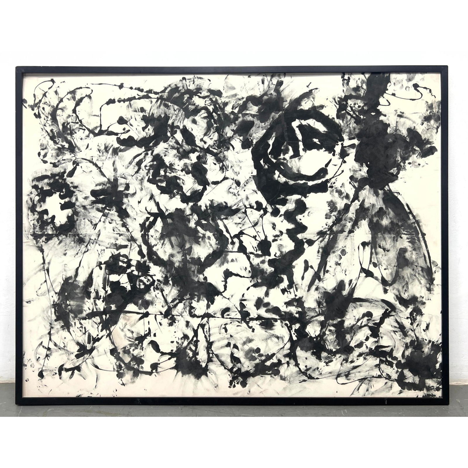 Large Abstract Black White Painting (1 of 7)