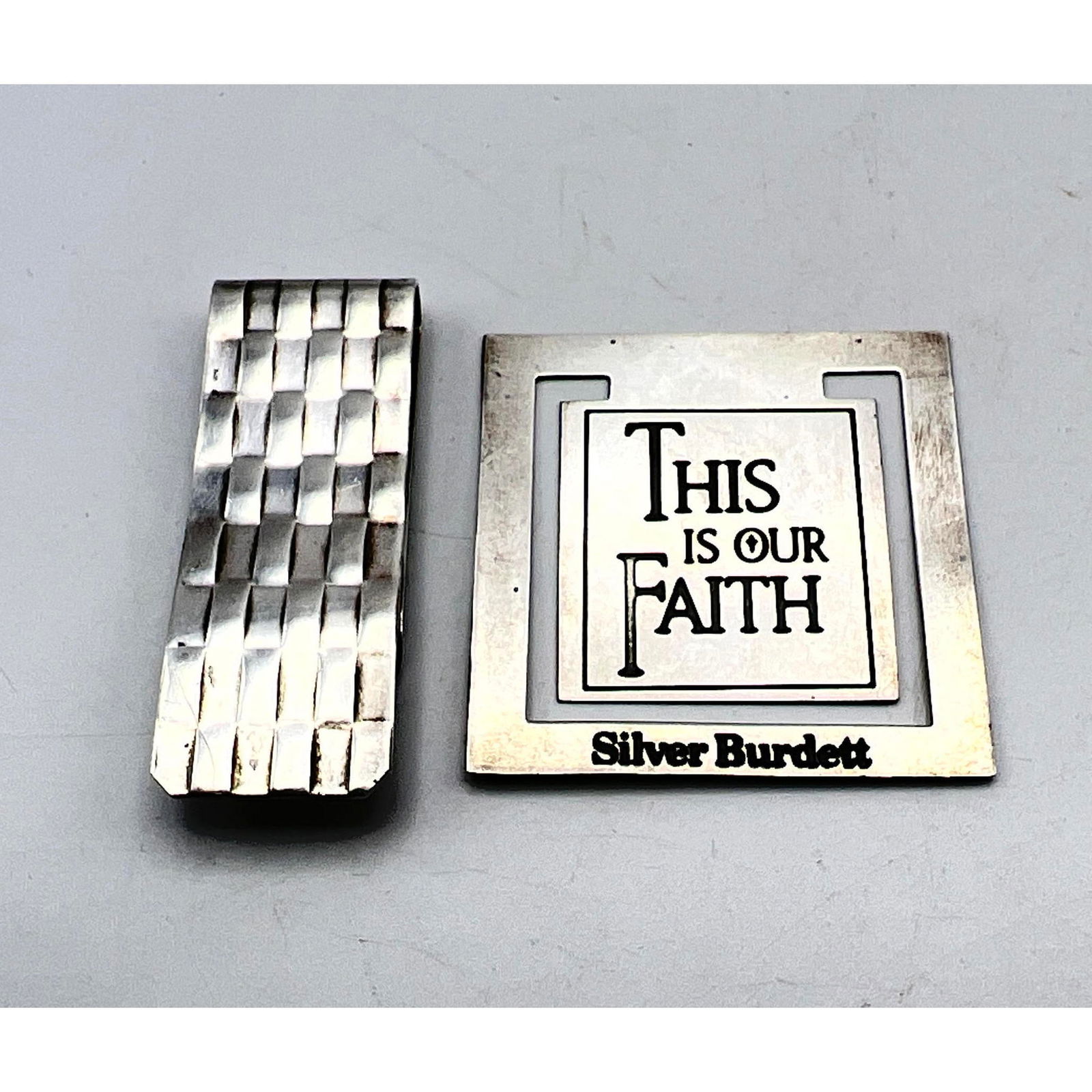 TIFFANY and CO Sterling Bookmark "This is Our Faith"; Marked. Also Spurious Marked TIFFANY and CO "W (1 of 8)