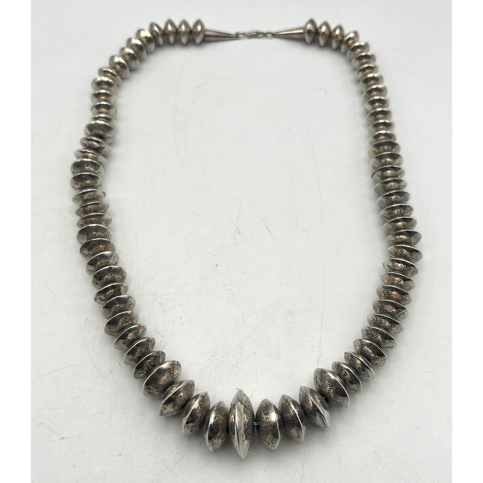 American Indian Bead Necklace. Beads Have decorative design. (1 of 9)