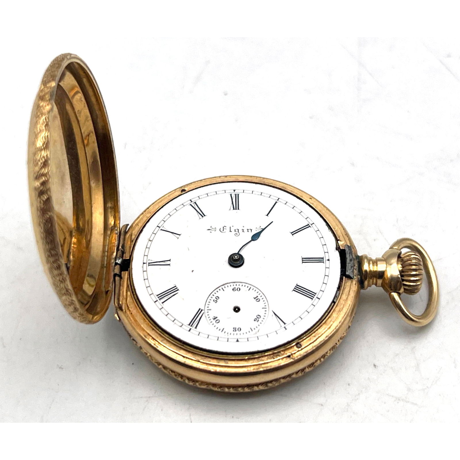 14K Gold ELGIN Antique Pocket Watch. Closed Case. Marked 14K, M.S.and S., 16119. (1 of 12)