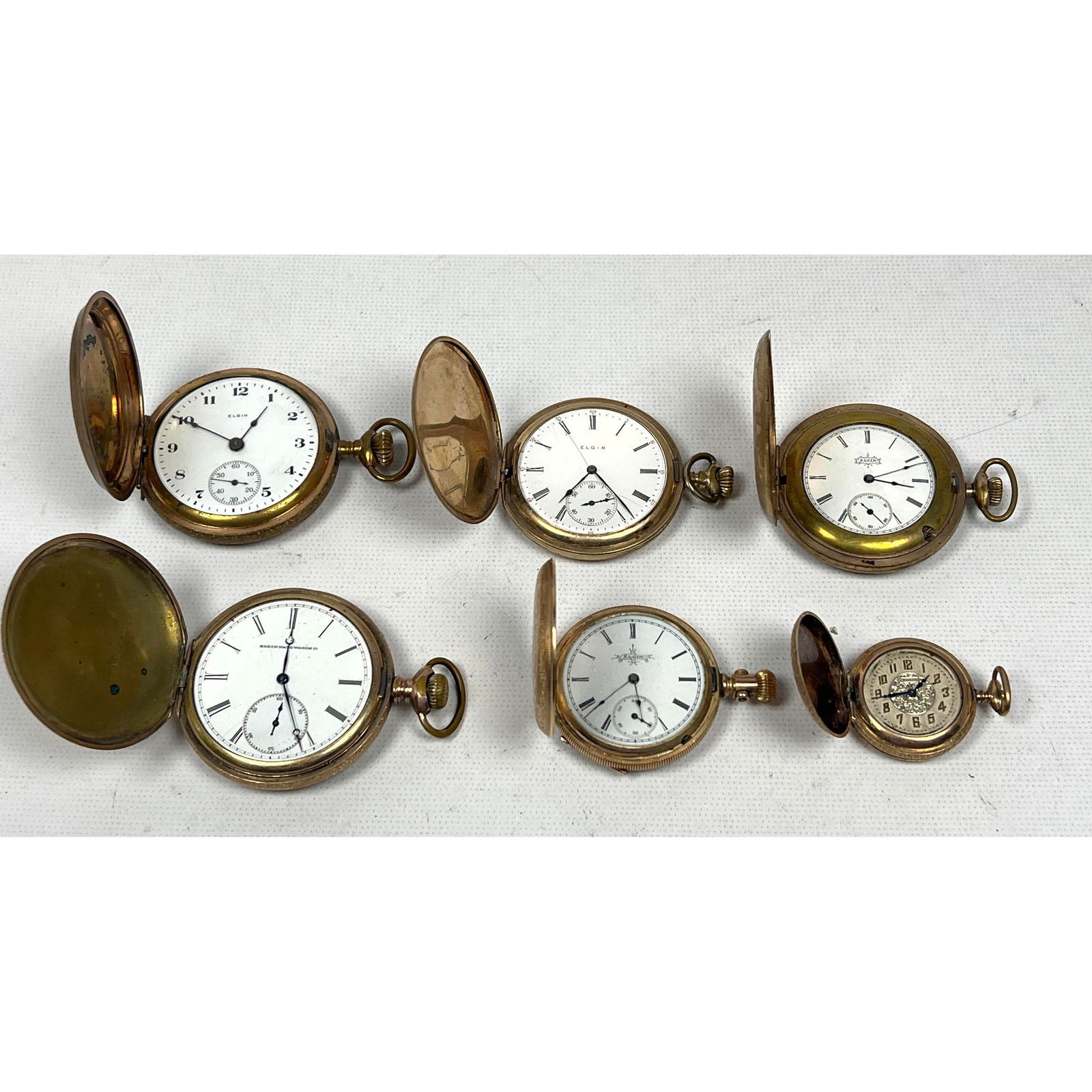Lot 6 Elgin Closed Face Pocket Watches. (1 of 19)