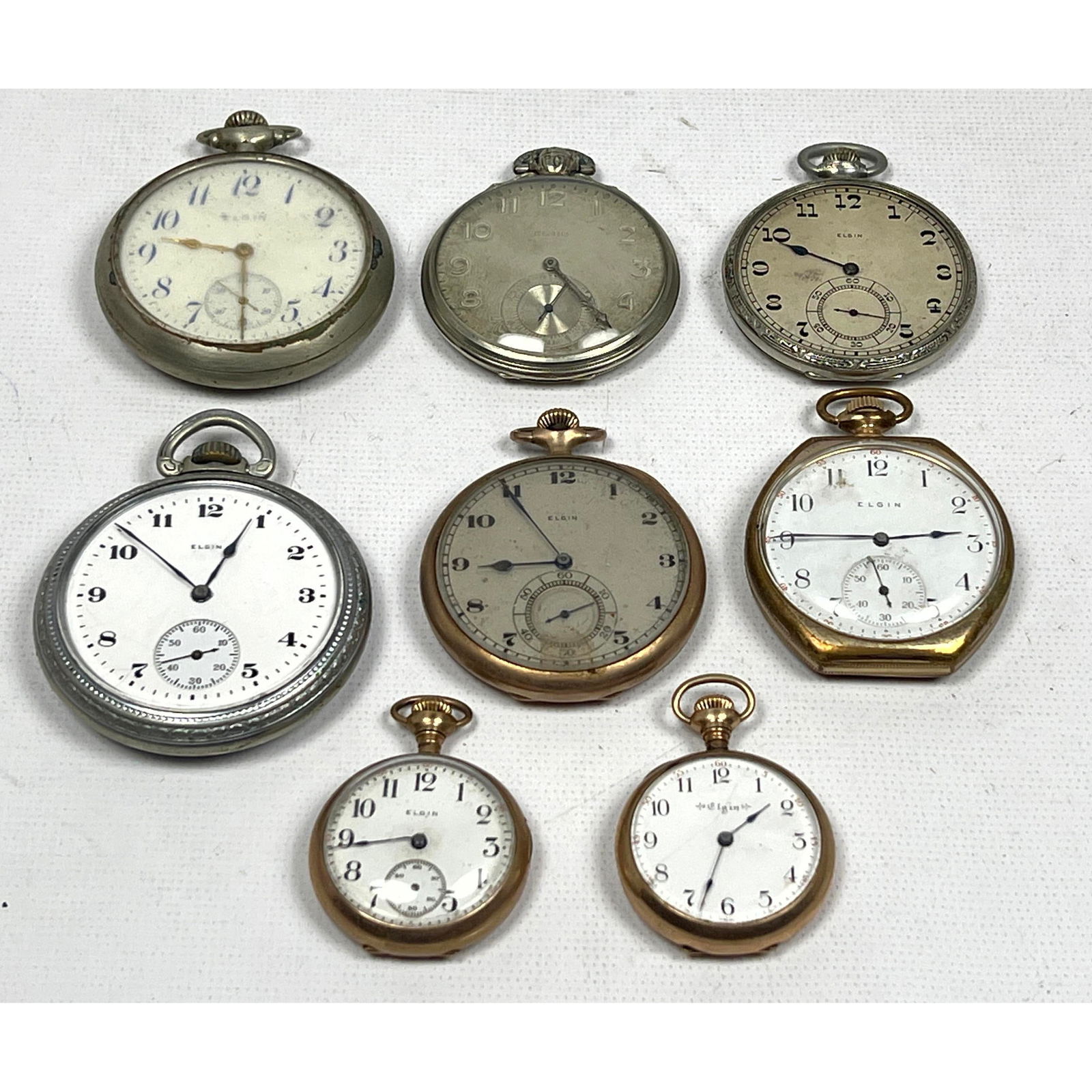 Lot 8 ELGIN Pocket Watches. (1 of 20)