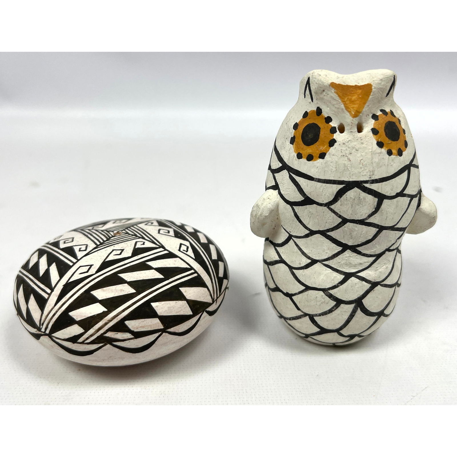 2pc American Indian Pottery Objects.R.Malie. C. Chino. Acoma, New Mexico (1 of 13)