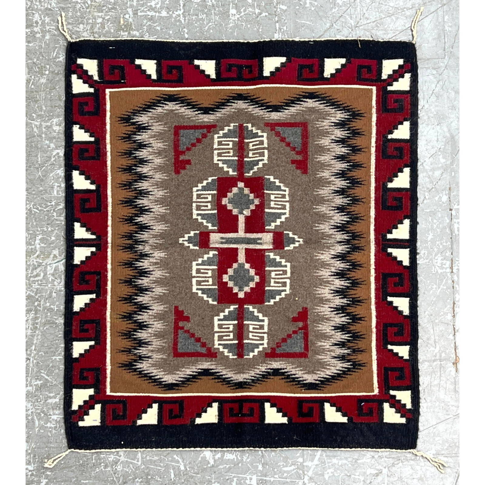 2'8 X 2'3 American Indian Carpet Rug. Signed. Crownpoint New Mexico Auction