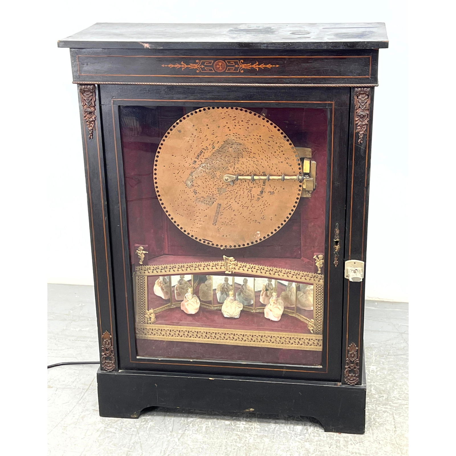 Antique Coin Op Upright Standing Disc Music Box with Dancing Figures. Electrified. 15" discs. takes (1 of 20)