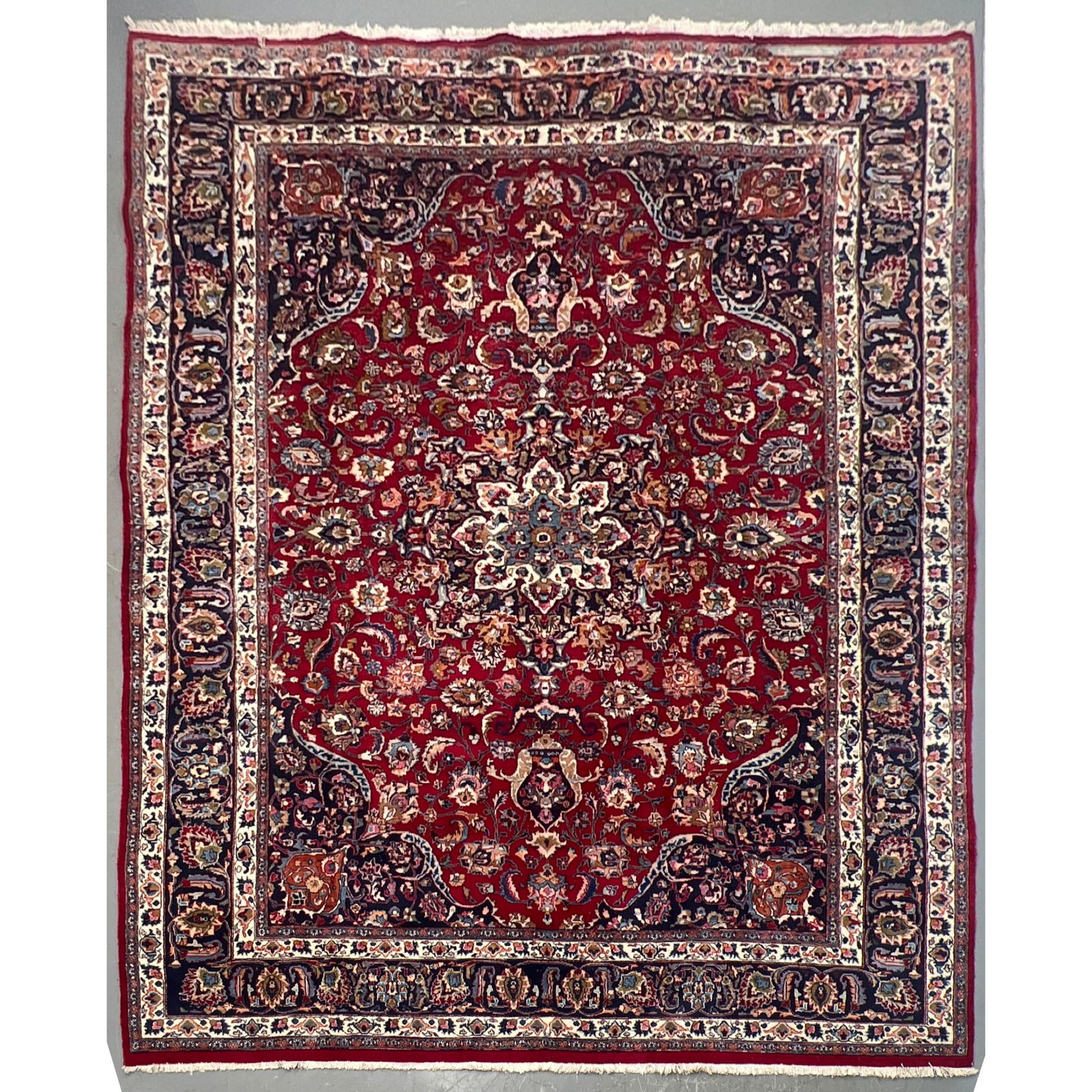 9'9 x 12'9 Handmade Masshad Oriental Carpet Rug. (1 of 9)