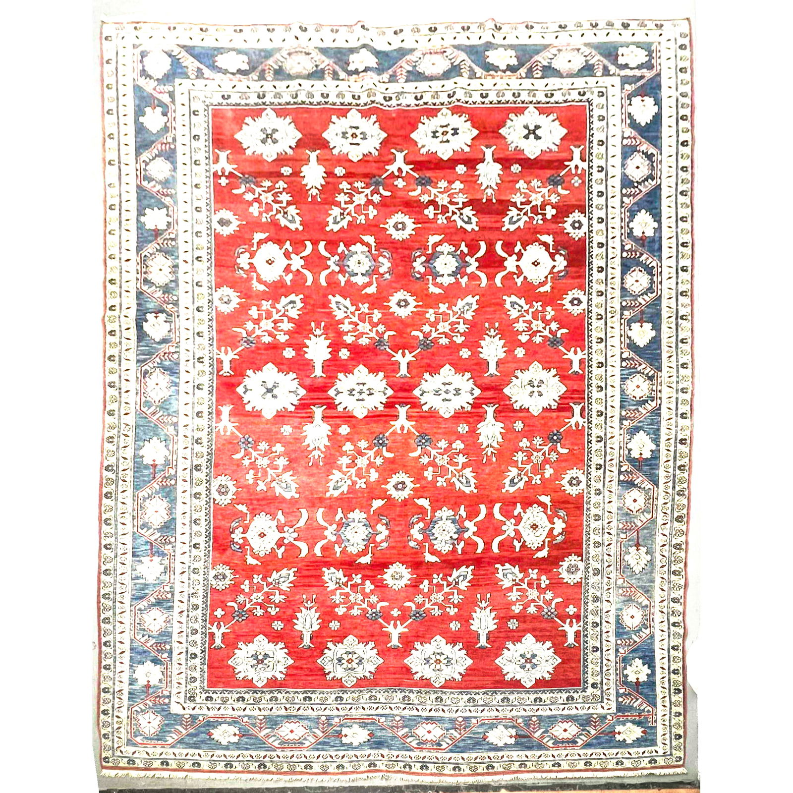 13'2 X 10' Handmade Tabriz Carpet Rug. Red field. (1 of 9)
