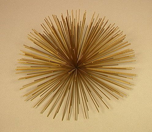 C JERE Metal Pouf Pom Pom Sculpture. Has hook for: C JERE Metal Pouf Pom Pom Sculpture. Has hook for wall hanging. Unmarked.-- Dimensions: H: 6 inches: W: 12 inches --- US Shipping charge: $14