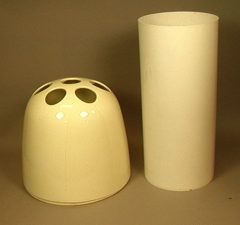2 pc: ARTEMIDE Milano Umbrella Stand. Dedalo: 2 pc: ARTEMIDE Milano Umbrella Stand. Dedalo Model designed by Emma Gismondi Schweinberger. Italy. (2) KARTELL Umbrella Stand. Designed G. COLOMBINI. Both molded plastic. Both marked. 2 PCS-- Dimensio