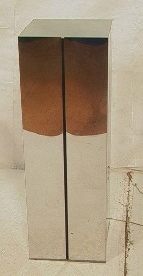 KOVACS Chrome Finish Light up Pedestal. Frosted G: KOVACS Chrome Finish Light up Pedestal. Frosted Glass Top. -- Dimensions: H: 42 inches: W: 13.75 inches: D: 13.75 inches ---