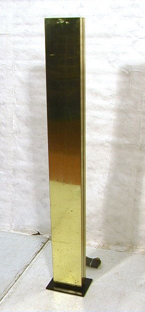 ROBERT SONNEMAN style Tall Brass Floor Lamp. Blac: ROBERT SONNEMAN style Tall Brass Floor Lamp. Black Metal Base. Tall columns.-- Dimensions: H: 72 inches: W: 8 inches: D: 11 inches ---