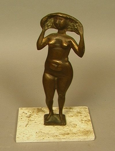 MILTON HEBALD Bronze Sculpture of Nude Woman. Si: MILTON HEBALD Bronze Sculpture of Nude Woman. Signed. 10 inches tall.-- Dimensions: ---