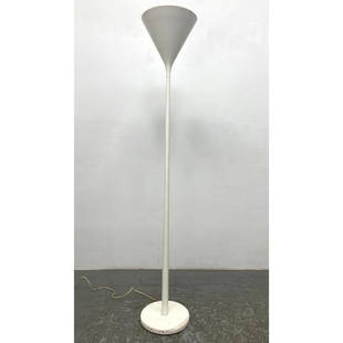 Vintage 'Trumpet' Torchiere Lamp by Walter Von Nessen. Manufacturer stamp under base: Vintage 'Trumpet' Torchiere Lamp by Walter Von Nessen. Manufacturer stamp under base Dimensions: Height: 64.75 inches, Width: 11.5 inches, Depth: 11.5 inches. --- - - We offer curbside delivery to NYC