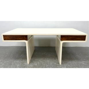 William Sklaroff for Vecta 'Uniplane' Desk with Rosewood Drawers.: William Sklaroff for Vecta 'Uniplane' Desk with Rosewood Drawers. Dimensions: Height: 29 inches, Width: 71 inches, Depth: 36 inches. --- - - We offer curbside delivery to NYC, Manhattan, Close Brookly