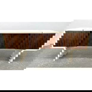 William Sklaroff for Vecta 'Uniplane' Sideboard Credenza. Rosewood doors and back.: William Sklaroff for Vecta 'Uniplane' Sideboard Credenza. Rosewood doors and back. Dimensions: Height: 28.5 inches, Width: 73.5 inches, Depth: 20 inches. --- - - We offer curbside delivery to
