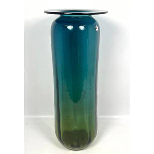 Tall Blenko Art Glass Floor Vase. Label: Tall Blenko Art Glass Floor Vase. Label Dimensions: Height: 20.5 inches, Width: 8.25 inches, Depth: 8.25 inches. --- US Packing and Shipping charge: In house shipping available. Will be calculated onc