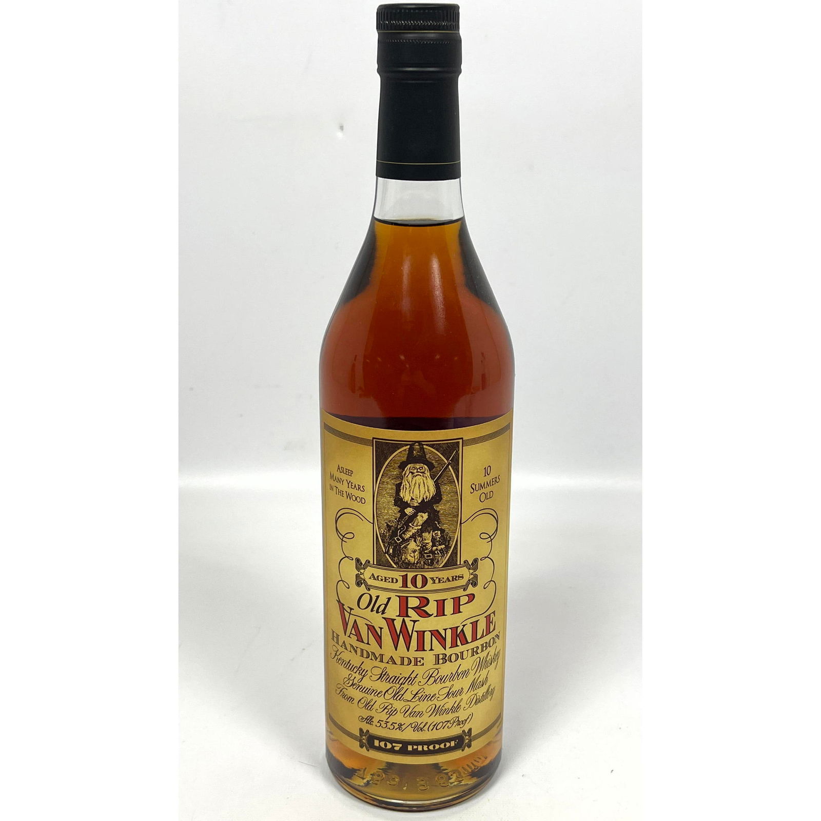 Old RIP VAN WINKLE 10 Summers old. Kentucky Straight Bourbon Whiskey. 10 year. 107 proof. (1 of 8)