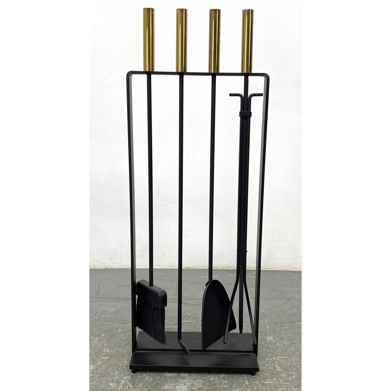 Mid Century Modern Pilgrim Brass Handle Fire Tools. Fireplace accessories. Signed on bottom made in (1 of 7)