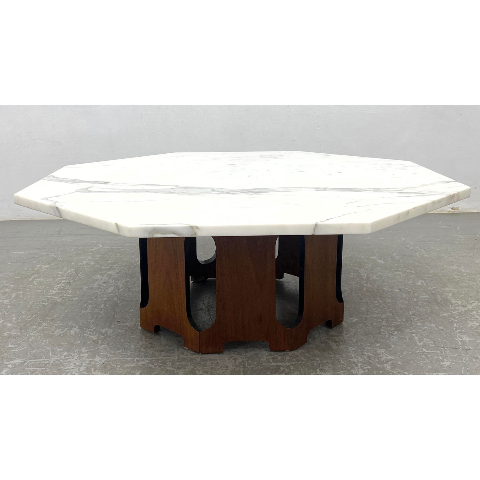 HARVEY PROBBER Style Marble cocktail coffee table. Unmarked. Marble marked Italy. (1 of 10)
