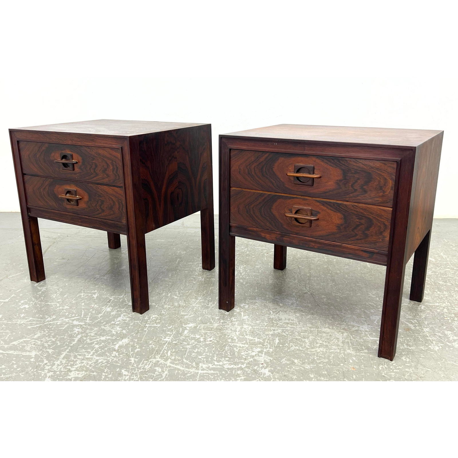 Danish Modern Rosewood Side End Tables. Danish Metal Tag. (1 of 13)