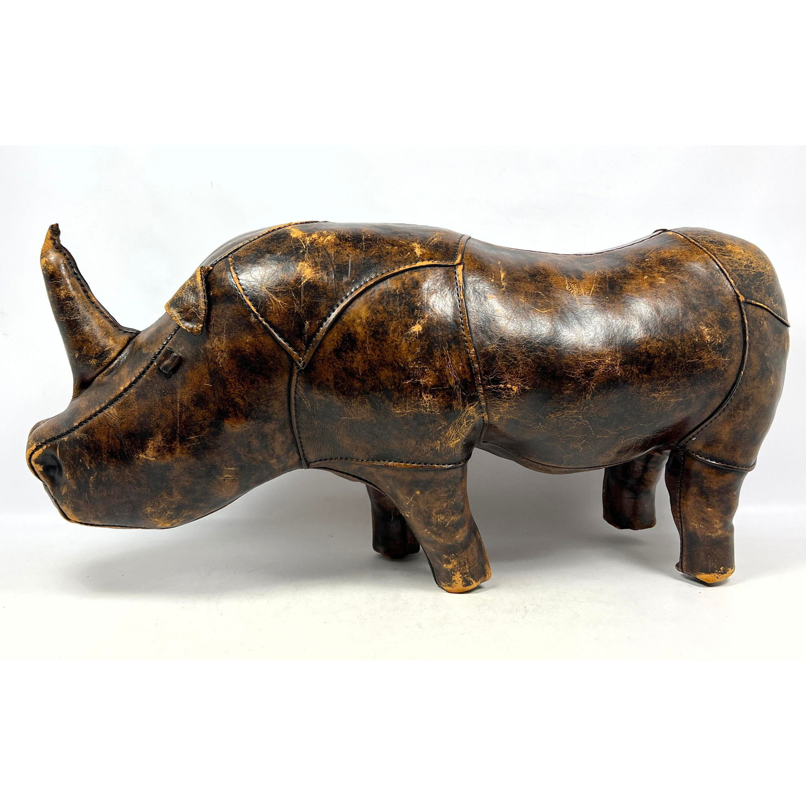 Vintage Dimitri Omersa Abercrombie and Fitch Leather Rhino. Ear marked Made in England (1 of 12)