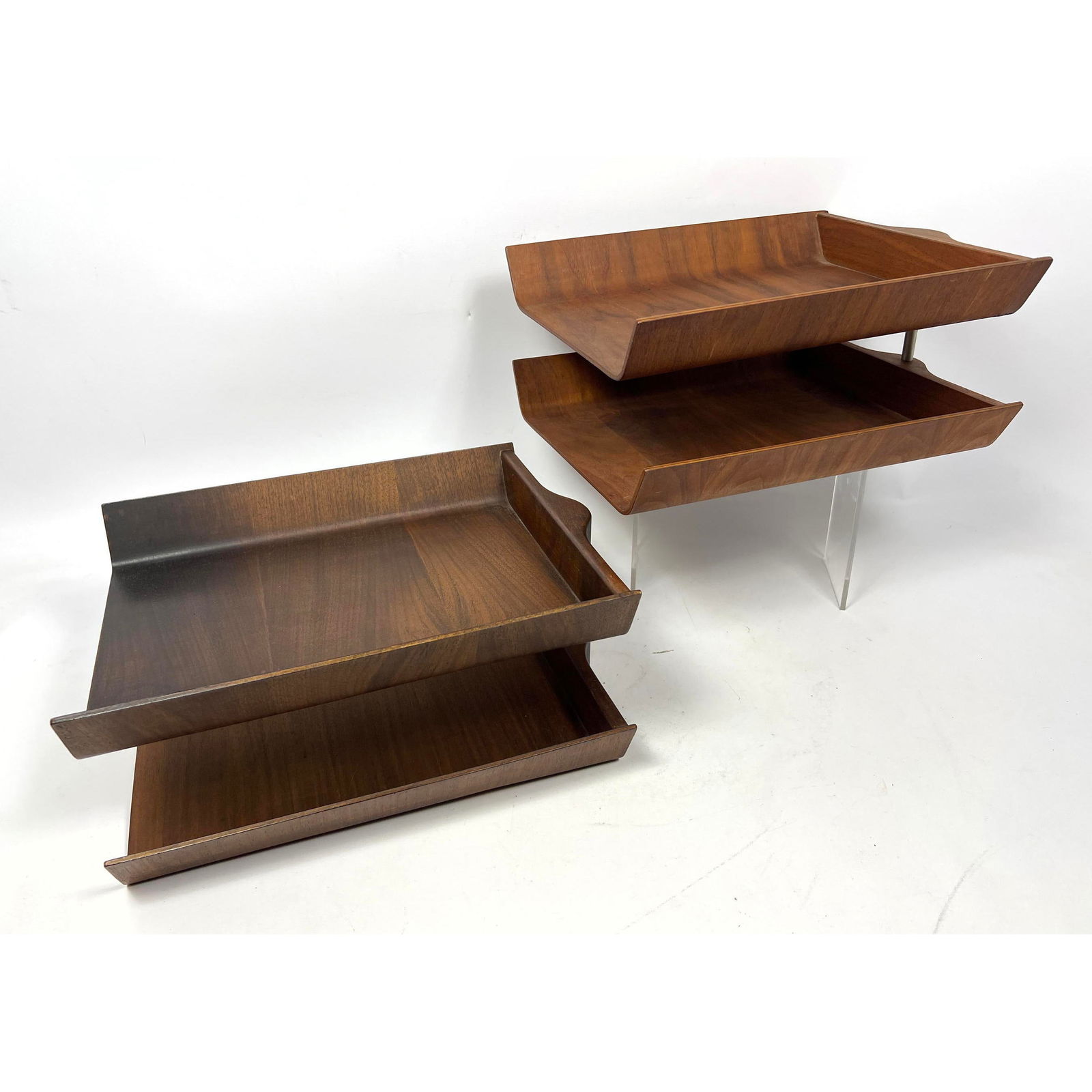 Pair Knoll Letter Holder Trays. Desk Organizers. Unmarked. (1 of 14)